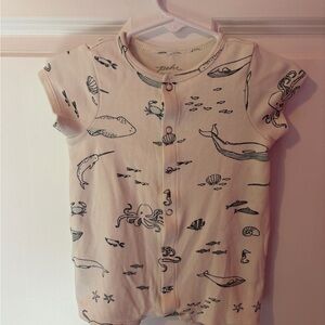 Neutral Sea Creatures Short-Sleeve Baby One-Piece Bodysuit